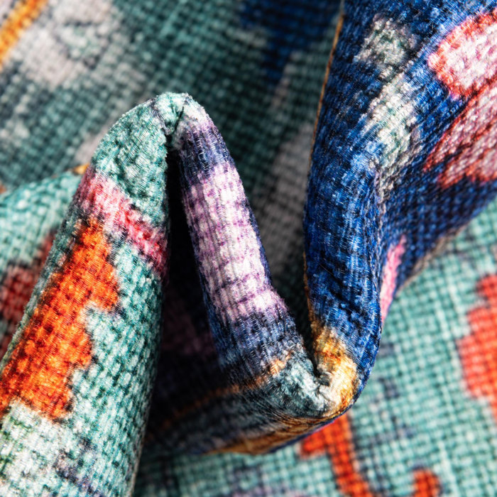 Mistana™ Sonja Chenille Blue/Black/Orange Rug & Reviews Wayfair